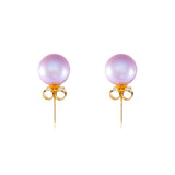 Freshwater Akoya  Purple  8-8.5mm  Round Pearls  Earring