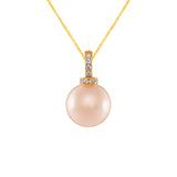 Freshwater Edison  Orange  12-13mm  Round Pearls  Pendant