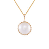 Mabe  White  12-13mm  Round Pearls  Pendant