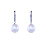 Freshwater Baroque  White  11-12mm  Round Baroque  Earring