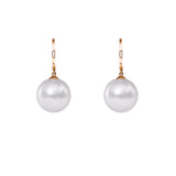 Freshwater Edison  White  10-11mm  Round Pearls  Earring