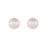 Mabe  White  12-13mm  Round Pearls  Earring