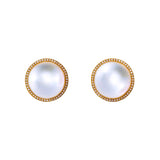 Mabe  White  12-13mm  Round Pearls  Earring