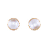 Mabe  White  12-13mm  Round Pearls  Earring