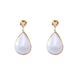 Mabe  White  12-13mm  Teardrop Pearls  Earring