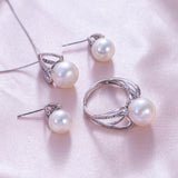 SHAO JEWELRY 4 Pcs S Series Natural Freshwater  Edison Pearl  10-11mm S925 Pearl Set Fashion Design For Daily  Wear