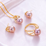 SHAO JEWELRY 4 Pcs S Series Natural Freshwater  Edison Pearl  10-11mm S925 Pearl Set Fashion Design For Daily  Wear