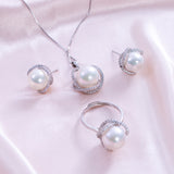 SHAO JEWELRY 4 Pcs Bird Nest Natural Freshwater  Edison Pearl  10-11mm S925 Pearl Set Fashion Design For Daily  Wear