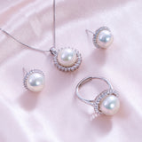 SHAO JEWELRY  4 Pcs Sunflower Natural Freshwater  Edison Pearl  10-11mm S925 Pearl Set Fashion Design For Daily  Wear