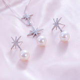 SHAO JEWELRY 3 Pcs Hexgonal Star  Natural Freshwater  Edison Pearl  10-11mm S925 Pearl Set Luxury Design For Wedding  Wear