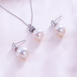 SHAO JEWELRY  3 Pcs Square Natural Freshwater  Edison Pearl  10-11mm S925 Pearl Set Fashion Design For Daily  Wear