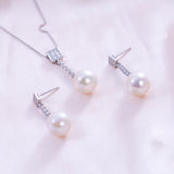 SHAO JEWELRY  4 Pcs Princess Natural Freshwater  Edison Pearl  10-11mm S925 Pearl Set Fashion Design For Daily  Wear