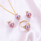 SHAO JEWELRY  4 Pcs Dairy Queen Natural Freshwater  Edison Pearl  10-11mm S925 Pearl Set Fashion Design For Daily  Wear