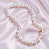 Freshwater Edison  White  10-12mm  Round Pearls  Necklace