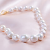 Freshwater Edison  White  10-12mm  Round Pearls  Necklace