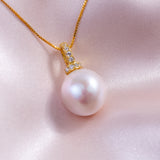 Freshwater Edison  White  12-13mm  Round Pearls  Pendant