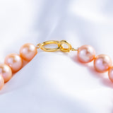 Freshwater Edison  Orange  10-12mm  Round Pearls  Necklace