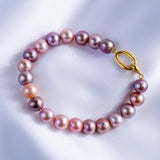 Freshwater Edison  MultiColor  9-10mm  Round Pearls  Bracelet