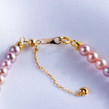 Freshwater Akoya  Purple  4-4.5mm  Round Pearls  Bracelet