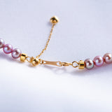 Freshwater Akoya  Purple  4-4.5mm  Round Pearls  Necklace