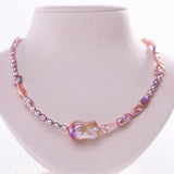 Freshwater Keshi  Purple  5-6mm  Keshi Pearls  Necklace