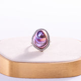 Freshwater Baroque  Purple  15-17mm  Fireball Pearls  Ring