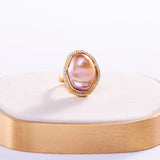 Freshwater Baroque  Purple  15-17mm  Fireball Pearls  Ring