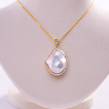 Freshwater Baroque  White  15-17mm  Fireball Pearls  Pendant