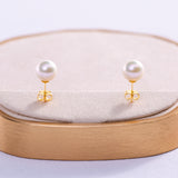 Freshwater Akoya  Metallic  8-8.5mm  Round Pearls  Earring