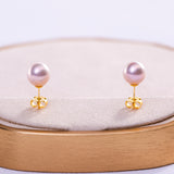 Freshwater Akoya  Metallic  8-8.5mm  Round Pearls  Earring