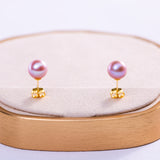 Freshwater Akoya  Purple  8-8.5mm  Round Pearls  Earring