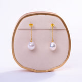 Freshwater Baroque  White  11-12mm  Round Baroque  Earring