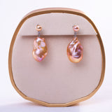 Freshwater Baroque  Purple  13-15mm  Fireball Pearls  Earring