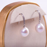 Freshwater Baroque  White  11-12mm  Round Baroque  Earring