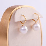 Freshwater Edison  White  10-11mm  Round Pearls  Earring