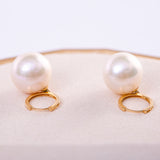 Freshwater Edison  White  10-11mm  Round Pearls  Earring