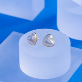 Mabe  White  12-13mm  Heart Pearls  Earring