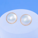 Mabe  White  12-13mm  Round Pearls  Earring