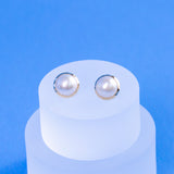 Mabe  White  12-13mm  Round Pearls  Earring