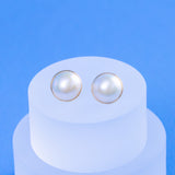 Mabe  White  12-13mm  Round Pearls  Earring