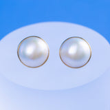 Mabe  White  12-13mm  Round Pearls  Earring