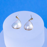 Mabe  White  12-13mm  Teardrop Pearls  Earring