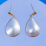 Mabe  White  12-13mm  Teardrop Pearls  Earring