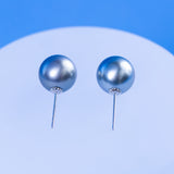 Tahitian  Gray  9-10mm  Round Pearls  Earring