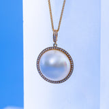 Mabe  White  12-13mm  Round Pearls  Pendant