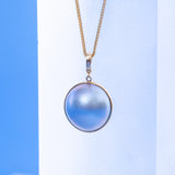 Mabe  Blue  12-13mm  Round Pearls  Pendant