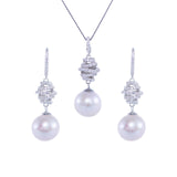 SHAO JEWELRY 3 Pcs Xmas-Tree Natural Freshwater  Edison Pearl  10-11mm S925 Pearl Set Fashion Design For Daily  Wear