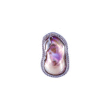 Freshwater Baroque  Purple  15-17mm  Fireball Pearls  Ring